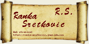 Ranka Sretković vizit kartica